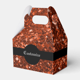 Sparkling Red Mosaic Pattern Gable Favour Box