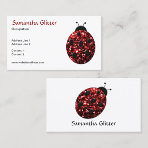 Sparkling red sparkles Ladybird Ladybug Business Card