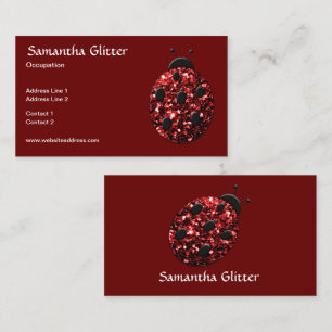Sparkling red sparkles Ladybird Ladybug dark red Business Card