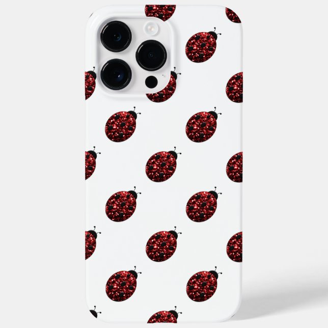 Sparkling red sparkles Ladybird Ladybug pattern Case-Mate iPhone Case (Back)