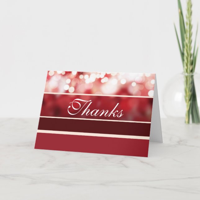 Sparkling Red Thank You Card (Front)