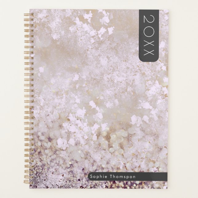 Sparkling rose glitter year planner (Front)