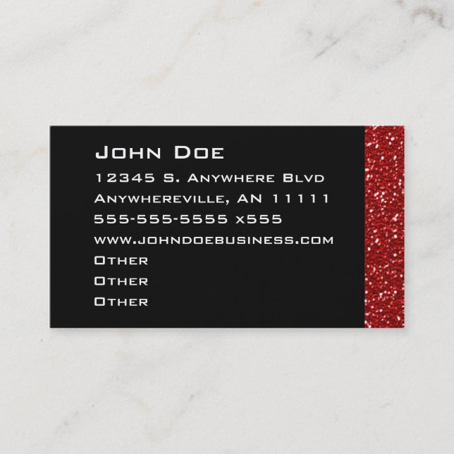 Sparkling Ruby Border Business Card - Customised (Front)