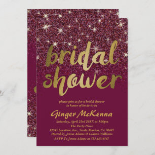 Sparkling Ruby Bridal Shower Invitations