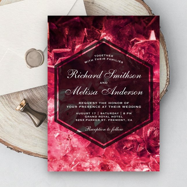 Sparkling Ruby Red Gemstone Wedding Invitation (Creator Uploaded)