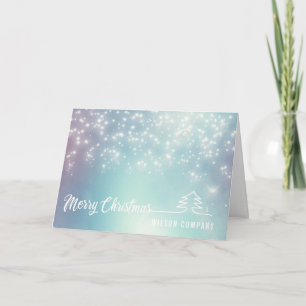 Sparkling script Merry Christmas  corporate  Holiday Card