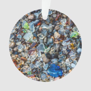 Sparkling Sea Glass from the Ocean Name Ornament