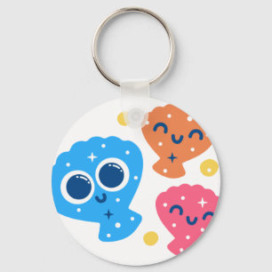 Sparkling seashells key ring