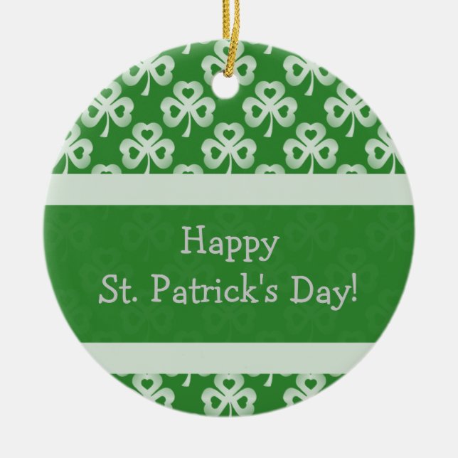 Sparkling Shamrocks Ornament (Front)