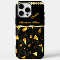 Sparkling shattered gold marble in dark