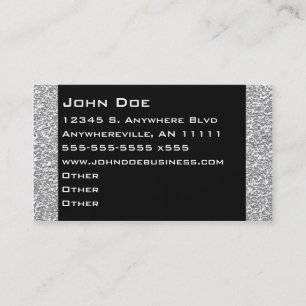 Sparkling Silver Border Business Card