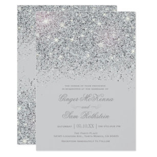 Silver Wedding Invitations Announcements Zazzle Uk