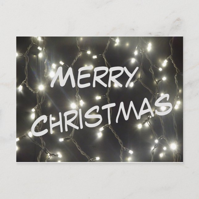 Sparkling Silver Lights Christmas Postcard (Front)
