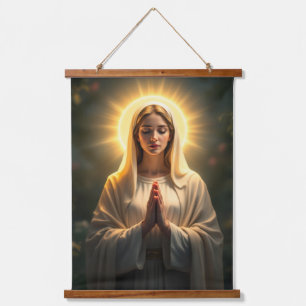 Sparkling Sincerity: Virgin Mary Prayer Hanging Tapestry