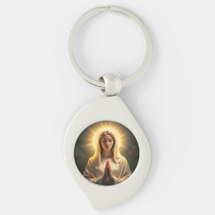 Sparkling Sincerity: Virgin Mary Prayer Key Ring