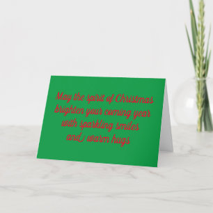 *SPARKLING SMILES AND WARM HUGS* HOLIDAY CARD