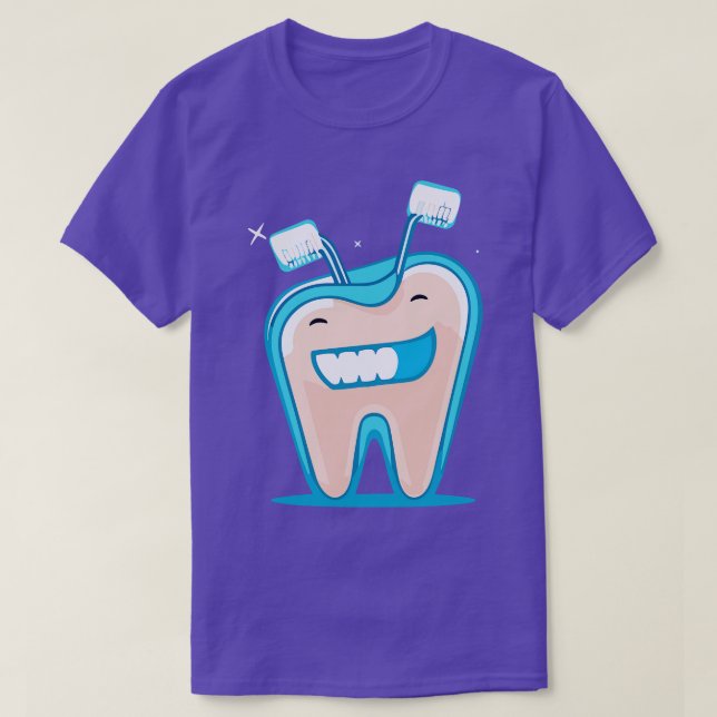 Sparkling Smiles toon Vector Icon of Clean Teeth T-Shirt (Design Front)