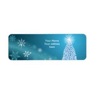 Sparkling snow landscape label personalise