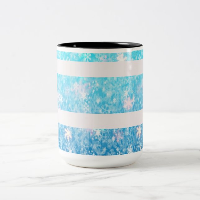 Sparkling Snow Striped Coffee Mug (Center)