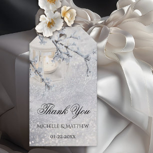 Sparkling Snow Winter Wedding  Gift Tags