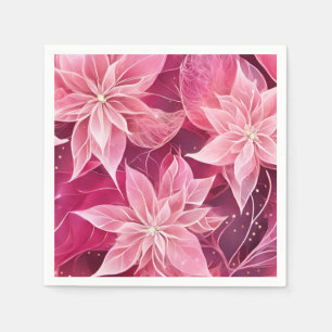 Sparkling Soft Pink Poinsettia Napkin
