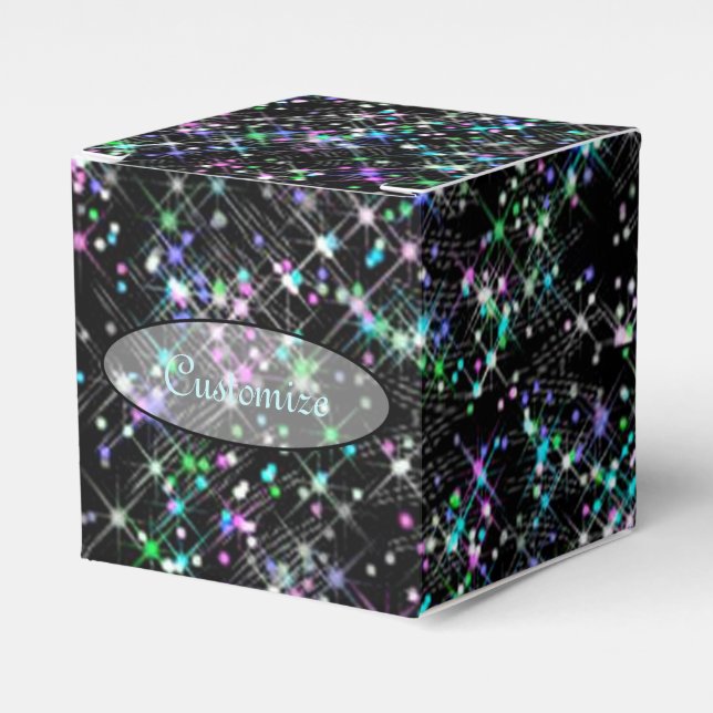 Sparkling Star Dust Cube Favour Box (Front Side)
