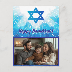 🕎 Sparkling Star Hanukkah Photo Postcard