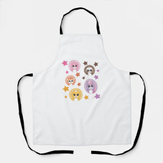 Sparkling Stars and Cute Animal Apron