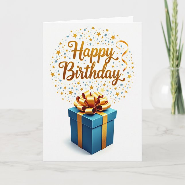 Sparkling Stars Birthday Card (Front)