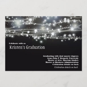 Sparkling Stars Graduation Invitation Invites