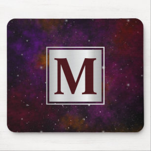 Sparkling Stars on Deep Red Space Background Mouse Mat