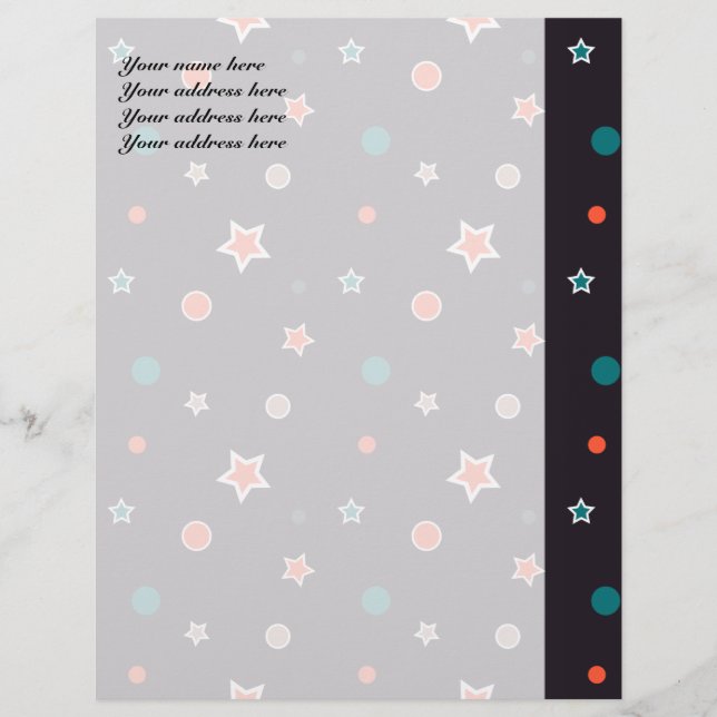 Sparkling Stars Personalised Letterhead (Front)