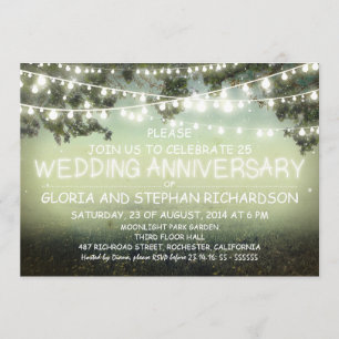 sparkling string lights wedding anniversary INVITE