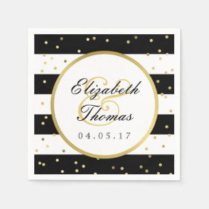 Sparkling Stripes   Elegant Wedding Napkin