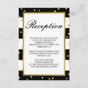 Sparkling Stripes Elegant Wedding Reception Enclosure Card