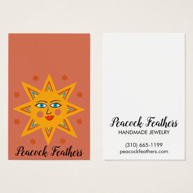 Sparkling Sun Earring Necklace Jewellery DisplayCa (Front & Back)