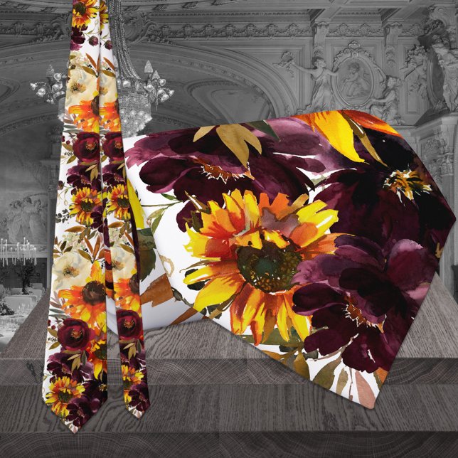 Sparkling Sun & Wine Wedding Neck Tie (Creator Uploaded)