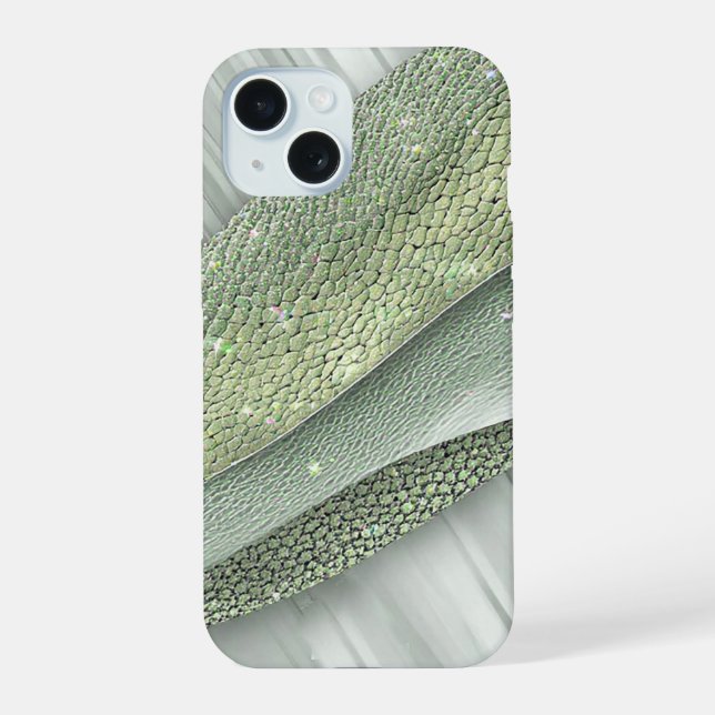 Sparkling Surface With Organic Patterns iPhone 15 Case (Back)