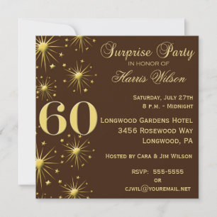 Sparkling Surprise 60th Birthday Invitations