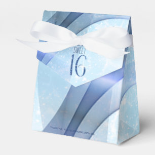 Sparkling Swirls Sweet Sixteen Blue ID652 Favour Box