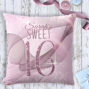 Sparkling Swirls Sweet Sixteen Orchid Pink ID652 Cushion