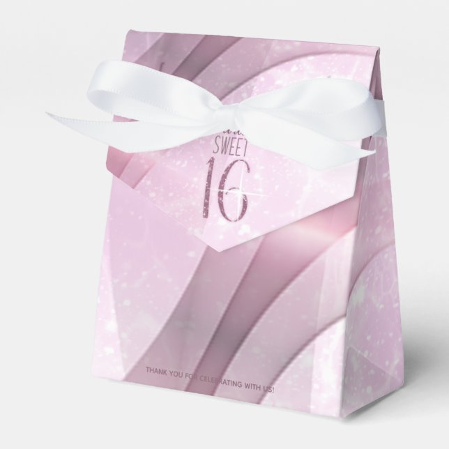 Sparkling Swirls Sweet Sixteen Orchid Pink ID652 Favour Box (Front Side)
