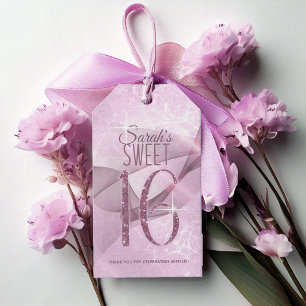 Sparkling Swirls Sweet Sixteen Orchid Pink ID652 Gift Tags