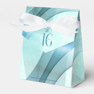 Sparkling Swirls Sweet Sixteen Teal ID652 Favour Box