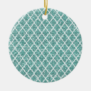Sparkling Teal Ceramic Tree Decoration