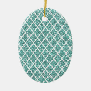 Sparkling Teal Ceramic Tree Decoration