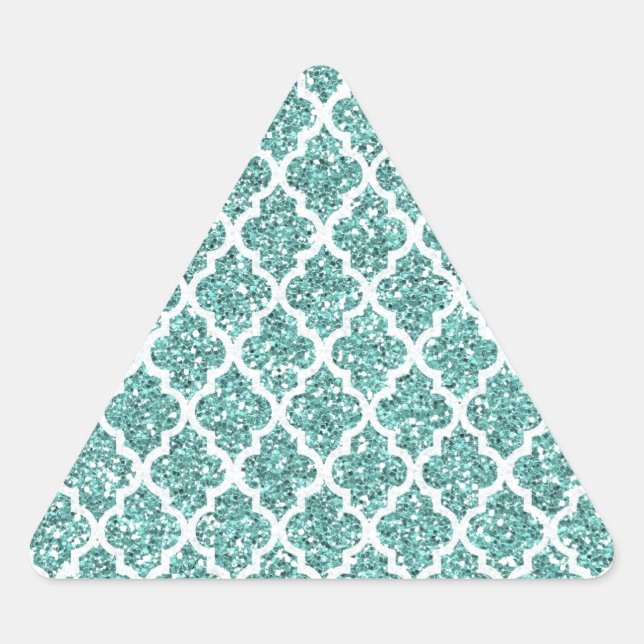 Sparkling Teal Triangle Sticker (Front)