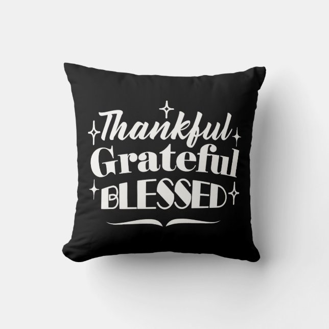 Sparkling Thanksgiving Quote Holiday Design Cushion (Front)