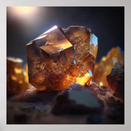 Sparkling Topaz Gemstone, Macro Detail Poster