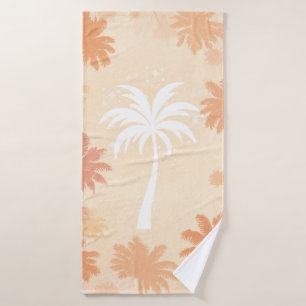 Sparkling Tropical Palm Tree Silhouette Bath Towel Set